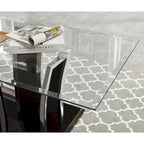 Table basse moderne 1 étagère avec plateau en verre de 47 pouces