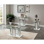 Table basse moderne 1 étagère avec plateau en verre de 47 pouces