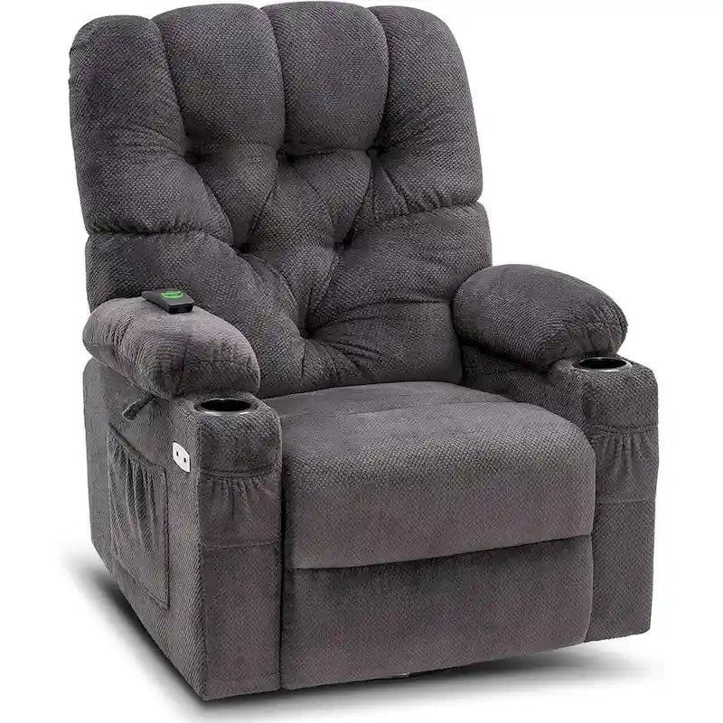 Fauteuil inclinable électrique pivotant et coulissant avec porte-gobelets et ports USB pour chambre de bébé, tissu 7797