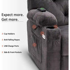 Fauteuil inclinable électrique pivotant et coulissant avec porte-gobelets et ports USB pour chambre de bébé, tissu 7797