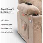 Fauteuil inclinable électrique pivotant et coulissant avec porte-gobelets et ports USB pour chambre de bébé, tissu 7797