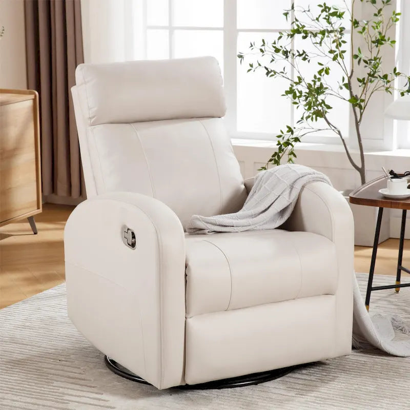 Fauteuil inclinable et pivotant à bascule en similicuir moderne