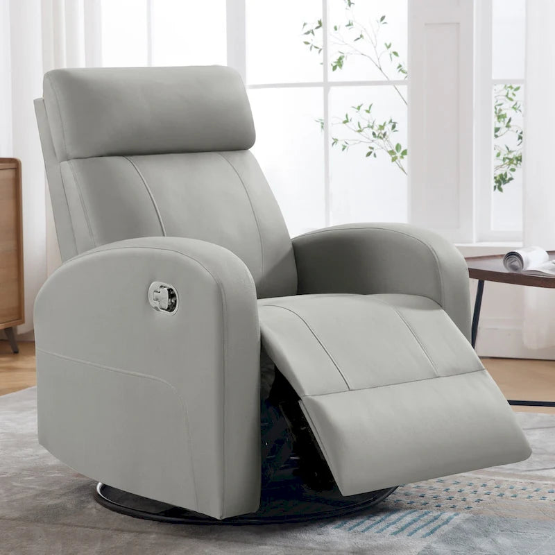 Fauteuil inclinable et pivotant à bascule en similicuir moderne