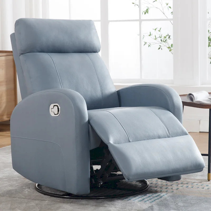 Fauteuil inclinable et pivotant à bascule en similicuir moderne