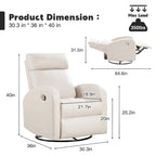 Fauteuil inclinable et pivotant à bascule en similicuir moderne