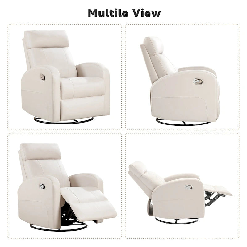 Fauteuil inclinable et pivotant à bascule en similicuir moderne