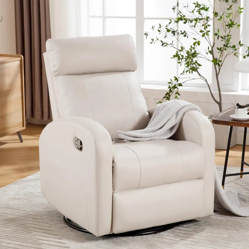 Fauteuil inclinable et pivotant à bascule en similicuir moderne