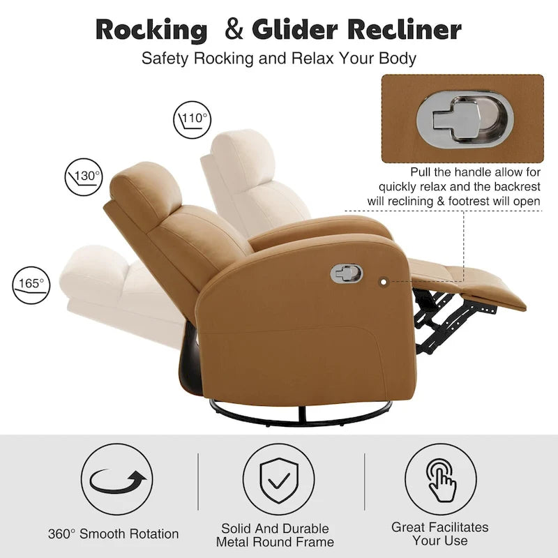 Fauteuil inclinable et pivotant à bascule en similicuir moderne