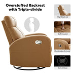 Fauteuil inclinable et pivotant à bascule en similicuir moderne