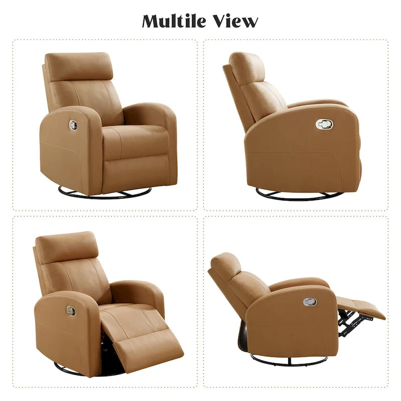 Fauteuil inclinable et pivotant à bascule en similicuir moderne