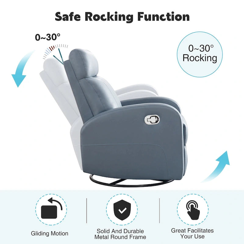 Fauteuil inclinable et pivotant à bascule en similicuir moderne