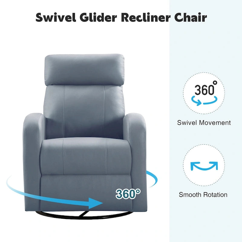 Fauteuil inclinable et pivotant à bascule en similicuir moderne