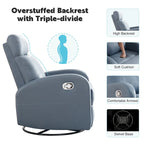 Fauteuil inclinable et pivotant à bascule en similicuir moderne