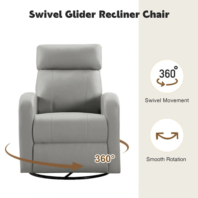 Fauteuil inclinable et pivotant à bascule en similicuir moderne