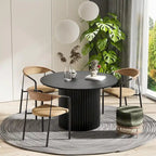 Table à manger ronde en bois massif de 46 pouces pour 4 personnes, style nordique - 46*30