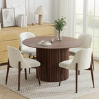 Table à manger ronde en bois massif de 46 pouces pour 4 personnes, style nordique - 46*30