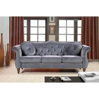 Canapé Chesterfield 2 places capitonné avec rivets de tapissier