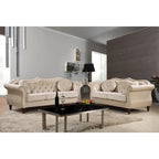 Canapé Chesterfield 2 places capitonné avec rivets de tapissier
