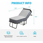 Lit pliable compact avec matelas et roulettes