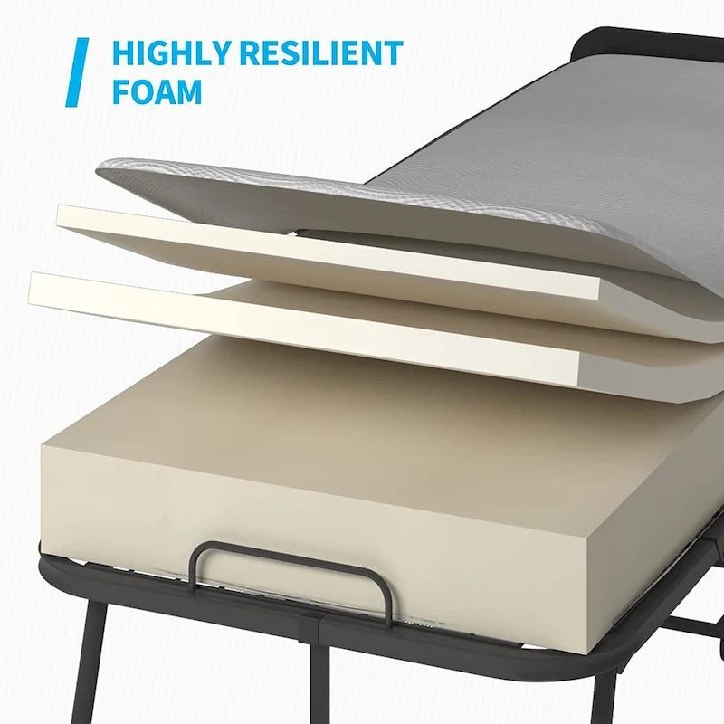 Lit pliable compact avec matelas et roulettes
