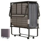 Lit pliable compact avec matelas et roulettes