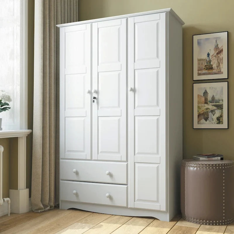 Palace Imports 100% Solid Wood Grand Wardrobe Armoire