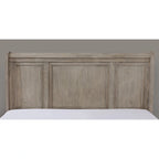Lit traîneau 3 pièces de rangement en bois gris transitionnel, table de nuit et commode