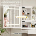 Coiffeuse de 100 cm de large avec tabouret et miroir tactile - 100 cm de large