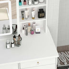 Coiffeuse de 100 cm de large avec tabouret et miroir tactile - 100 cm de large