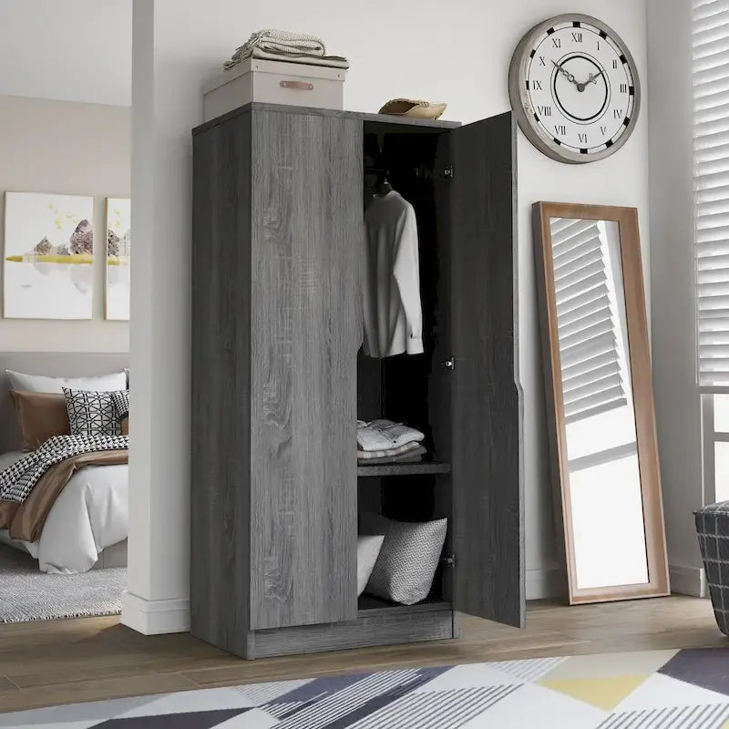 Armoire-penderie moderne à 2 portes