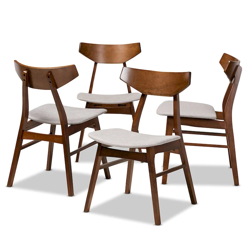 Ensemble de 4 chaises de salle à manger transitionnelles modernes du milieu du siècle