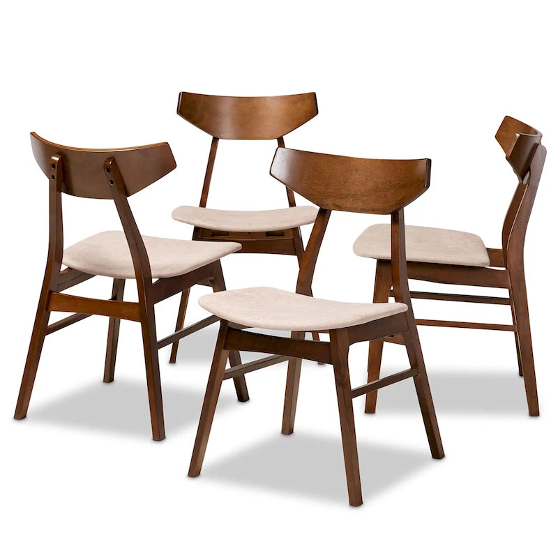 Ensemble de 4 chaises de salle à manger transitionnelles modernes du milieu du siècle