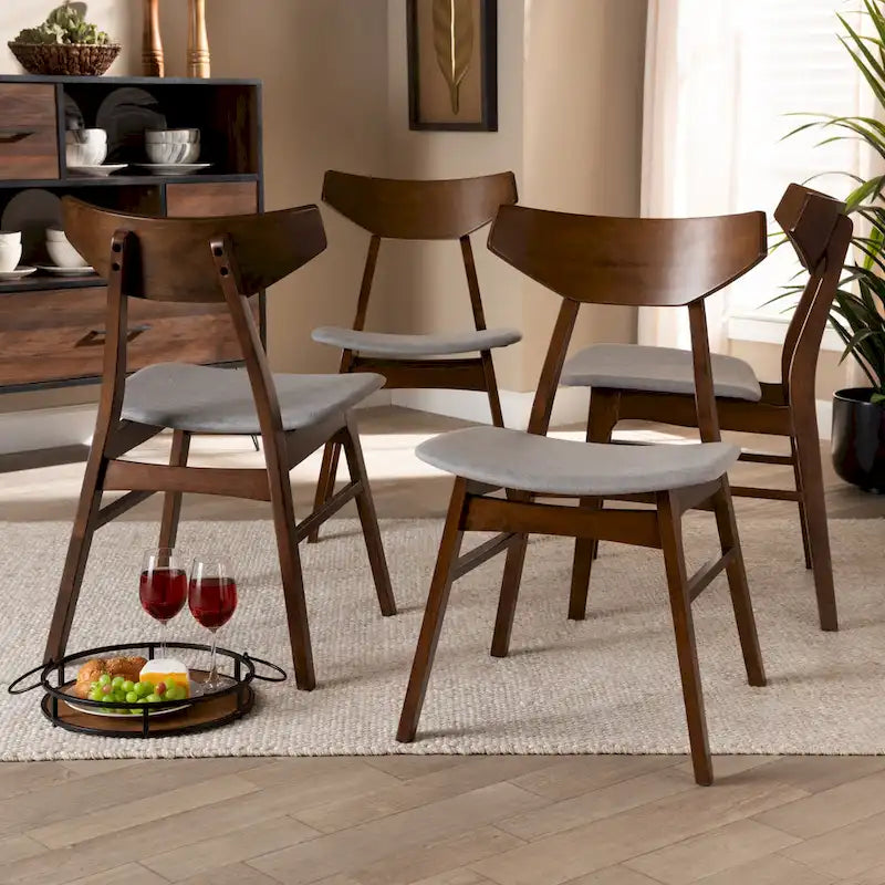 Ensemble de 4 chaises de salle à manger transitionnelles modernes du milieu du siècle