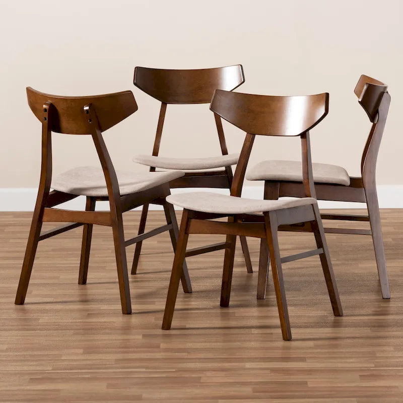 Ensemble de 4 chaises de salle à manger transitionnelles modernes du milieu du siècle