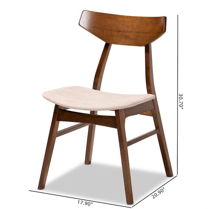 Ensemble de 4 chaises de salle à manger transitionnelles modernes du milieu du siècle