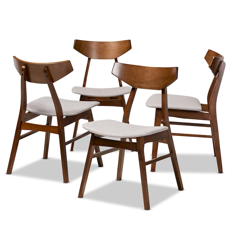 Ensemble de 4 chaises de salle à manger transitionnelles modernes du milieu du siècle