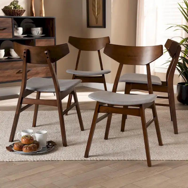 Ensemble de 4 chaises de salle à manger transitionnelles modernes du milieu du siècle