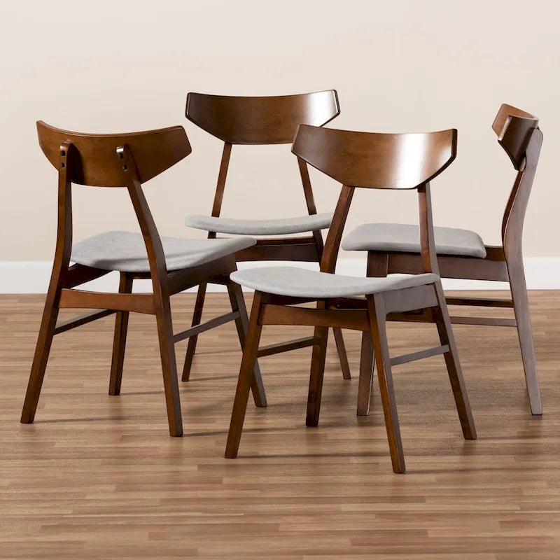 Ensemble de 4 chaises de salle à manger transitionnelles modernes du milieu du siècle