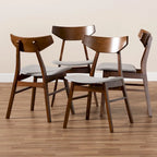 Ensemble de 4 chaises de salle à manger transitionnelles modernes du milieu du siècle