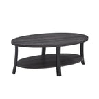Table basse 3 pièces ovale en bois contemporain