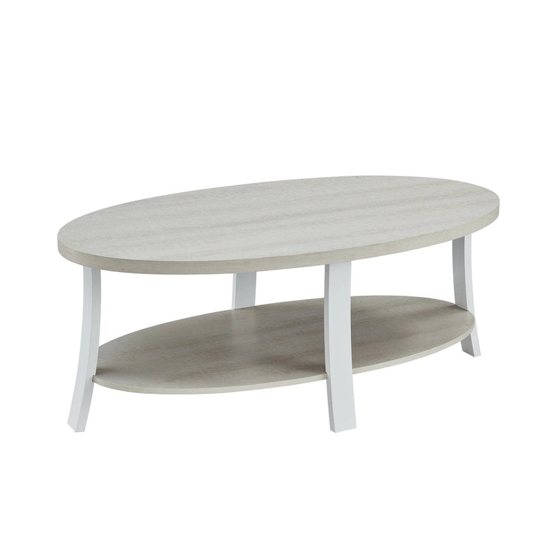 Table basse 3 pièces ovale en bois contemporain