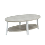 Table basse 3 pièces ovale en bois contemporain