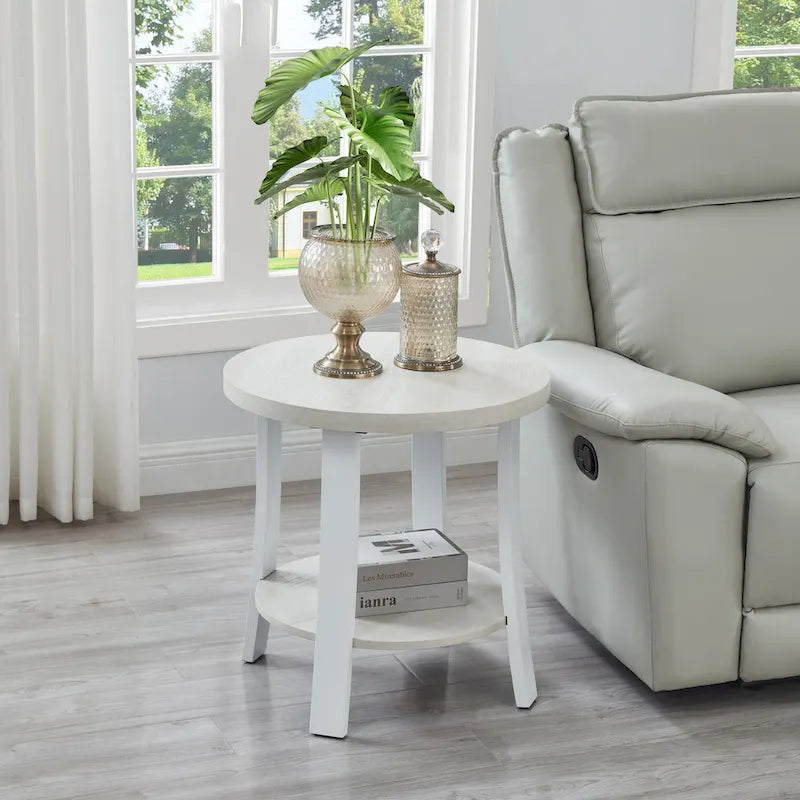 Table basse 3 pièces ovale en bois contemporain