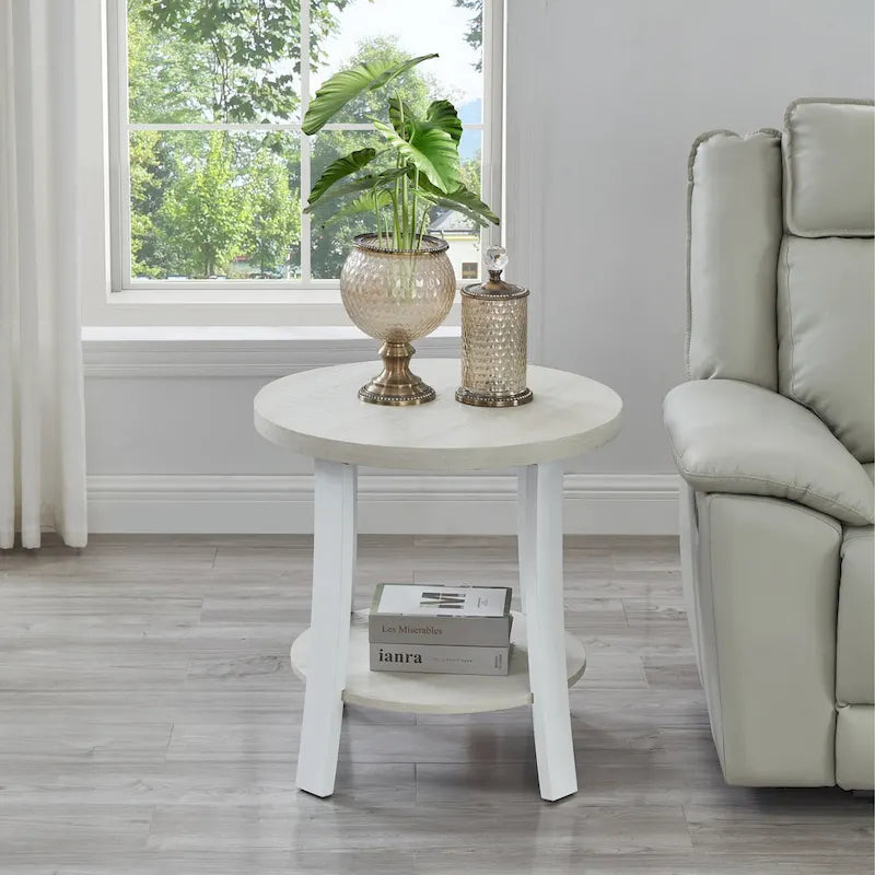 Table basse 3 pièces ovale en bois contemporain