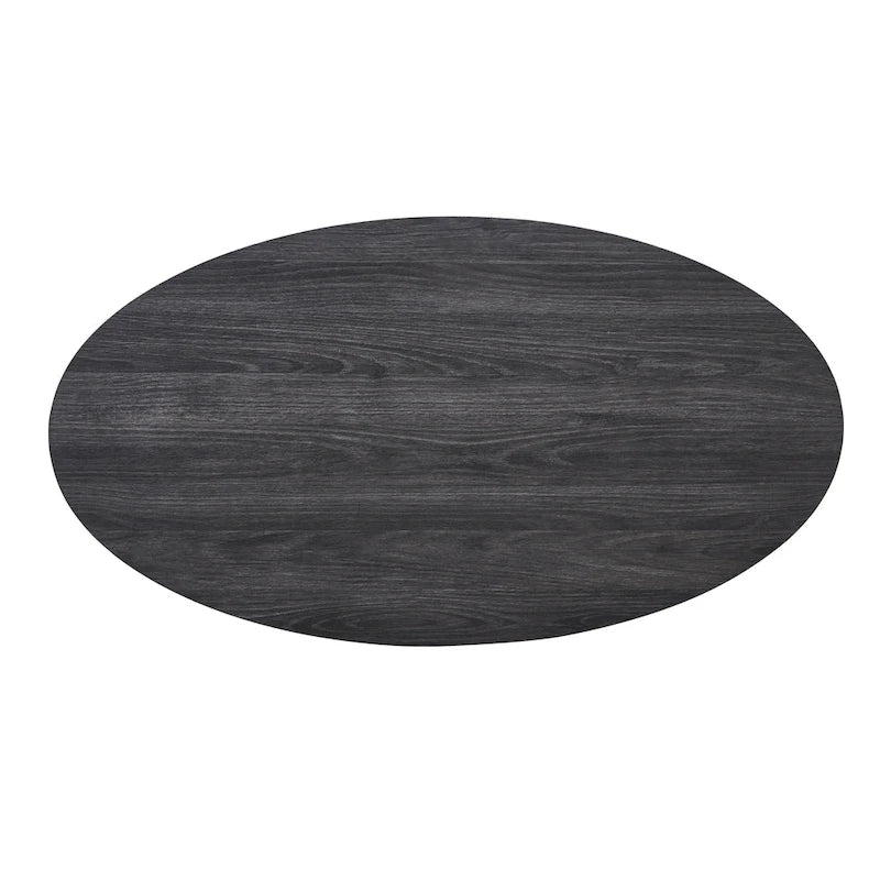 Table basse 3 pièces ovale en bois contemporain