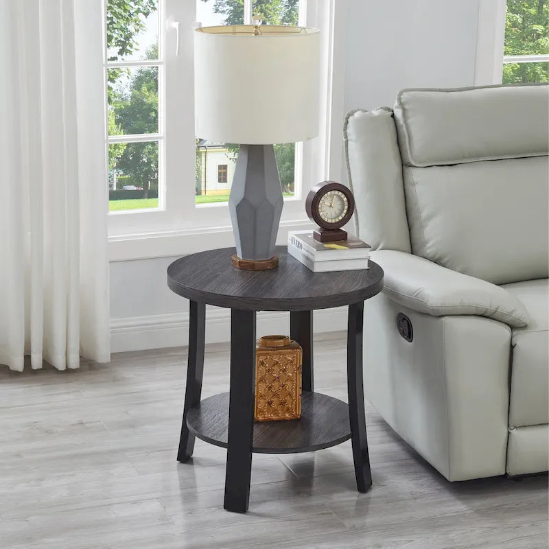 Table basse 3 pièces ovale en bois contemporain