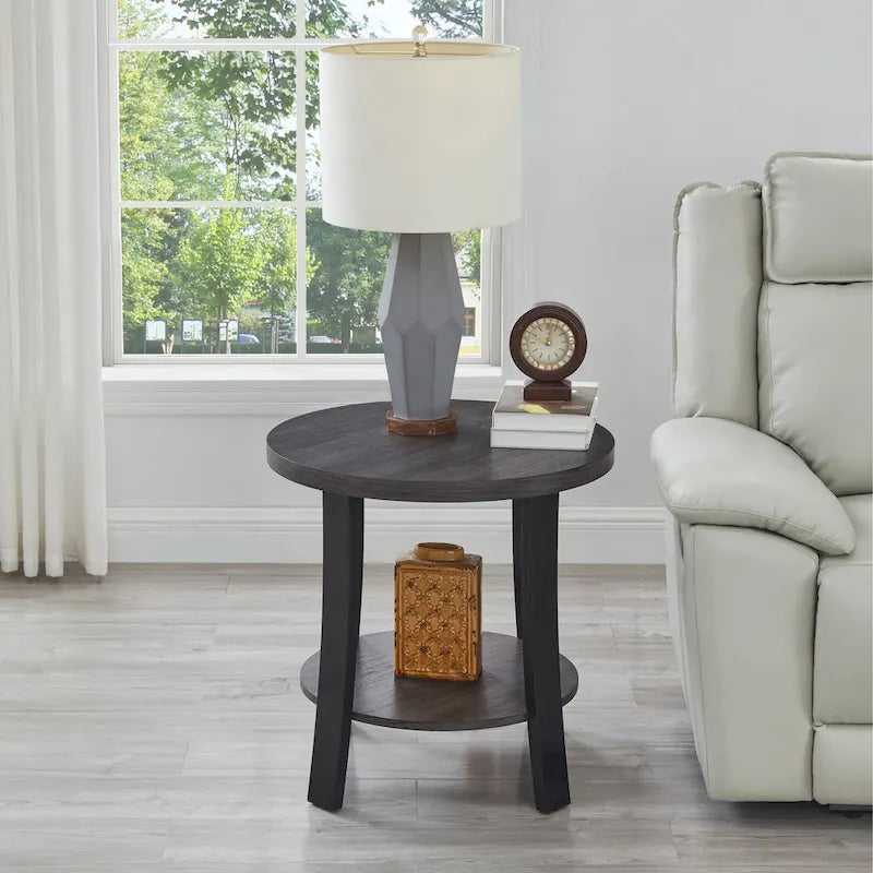 Table basse 3 pièces ovale en bois contemporain