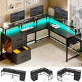 Bureau d'angle de 162 cm, bureau d'ordinateur réversible, bureau de jeu