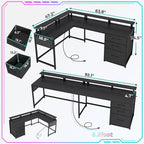 Bureau d'angle de 162 cm, bureau d'ordinateur réversible, bureau de jeu