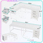 Bureau d'angle de 162 cm, bureau d'ordinateur réversible, bureau de jeu